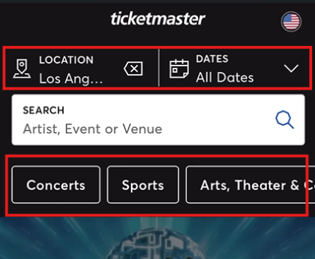 How do I search for an event - app category search US-EN.png
