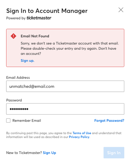 Ticketmaster  Account Manager