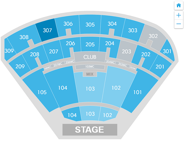 Available seating areas per Ticketmaster. Seems like it will be